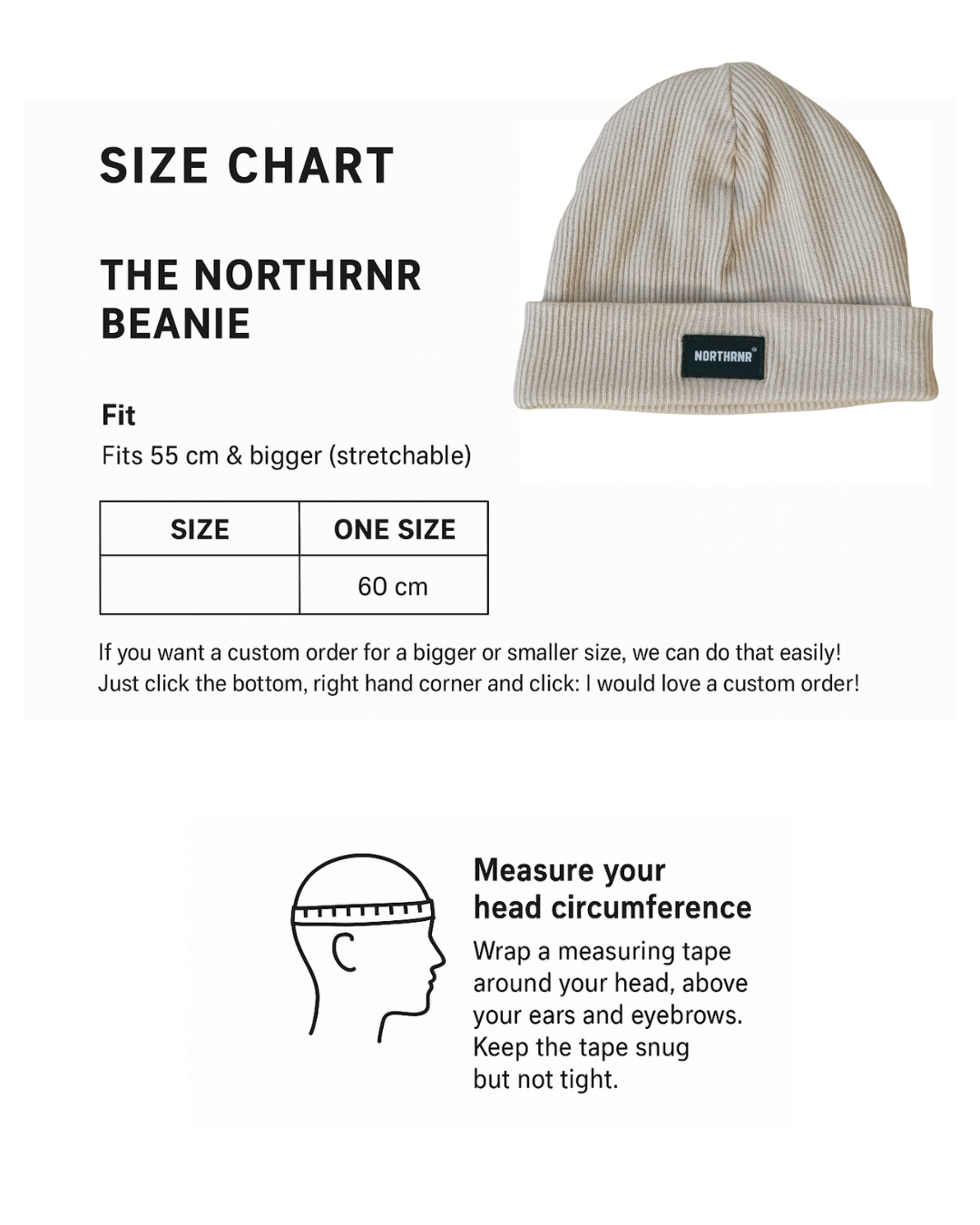 The Northrnr Beanie Sizing Guide